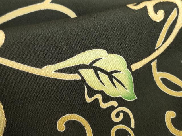 平和屋着物●豪華黒留袖 葡萄唐草 金彩 正絹 逸品 DABI5982op