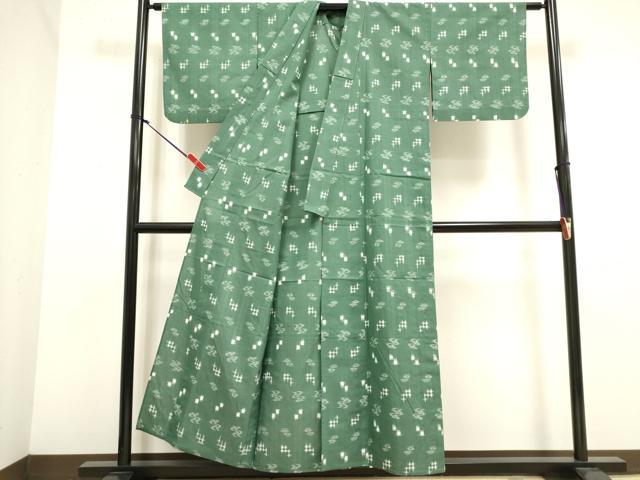 平和屋着物▽綿琉球 小紋 単衣 琉球絣文様 綿 DABJ4496cd
