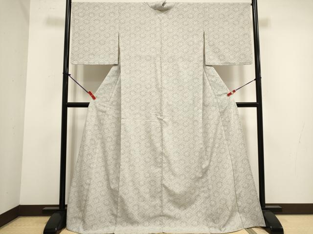 平和屋着物▽本塩沢 単衣 有栖川文様 ロング丈 正絹 逸品 DABJ4488cd
