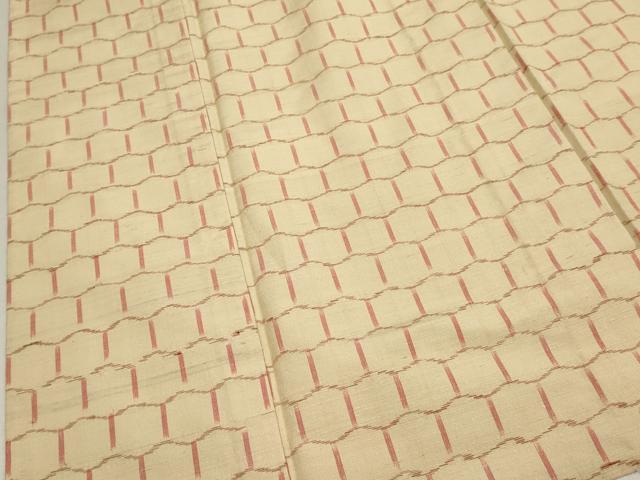 平和屋着物▽上質な紬 単衣 亀甲文 正絹 逸品 DABJ4502cd
