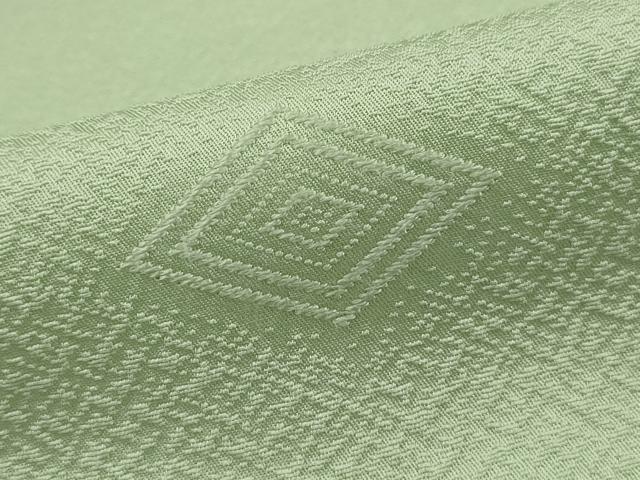 平和屋着物■上質な色無地 菱地紋 若菜色 正絹 逸品 DABJ5378qa