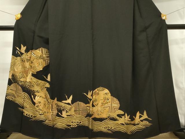 平和屋着物■豪華黒留袖 駒刺繍 飛鶴 宝尽くし 金彩 さが美扱い 正絹 逸品 DABJ5551qp