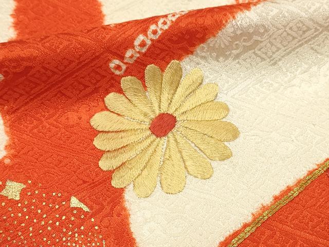 平和屋着物■豪華振袖 駒刺繍 絞り 地紙花文 金彩 正絹 逸品 DABH3511qp
