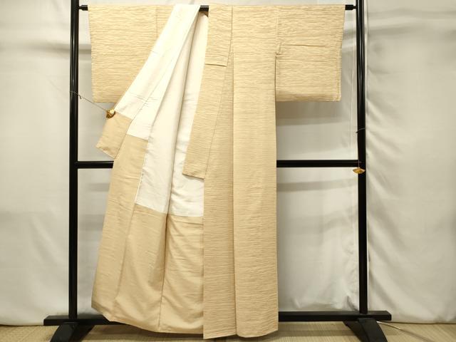平和屋着物■上質な色無地 霞地紋 薄香色 正絹 逸品 DABJ5558qp
