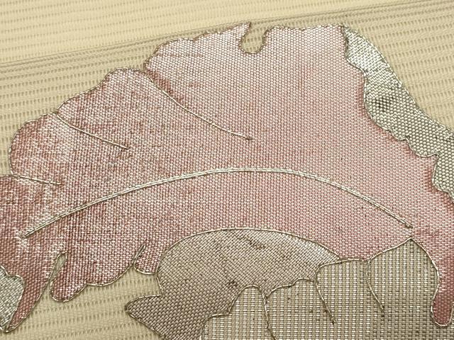 平和屋着物*夏物 佐賀錦 つけ帯 駒刺繍 草花文 金銀糸 正絹 逸品 CABL2313fb