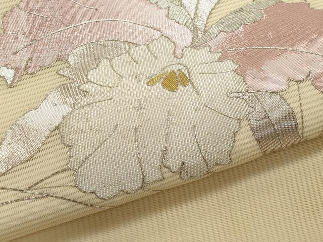 平和屋着物*夏物 佐賀錦 つけ帯 駒刺繍 草花文 金銀糸 正絹 逸品 CABL2313fb