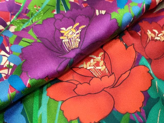 平和屋着物●豪華振袖 駒刺繍 草花文 暈し染め 金彩 正絹 逸品 DABI9924ud