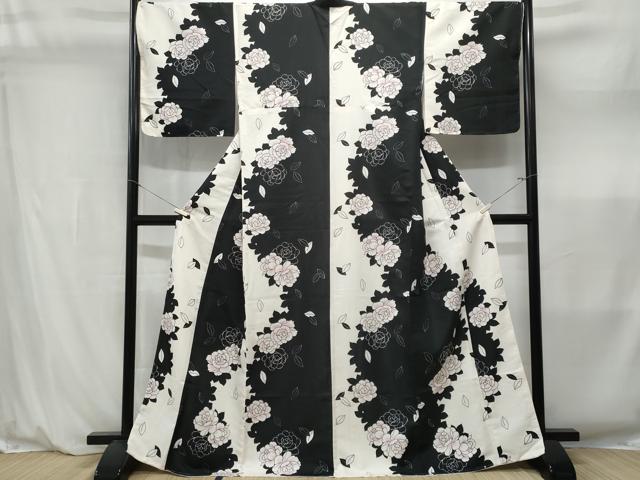 平和屋着物■小紋 草花文 洗える着物 未使用 CABL7206fb