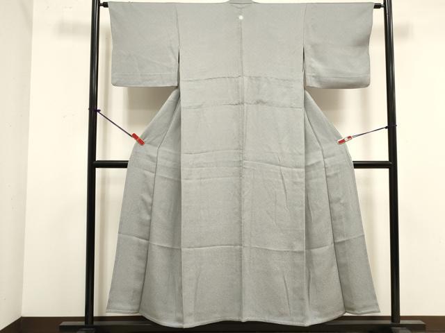 平和屋着物▽上質な色無地 単衣 霞地紋 薄梅鼠色 正絹 逸品 DABK1057cd