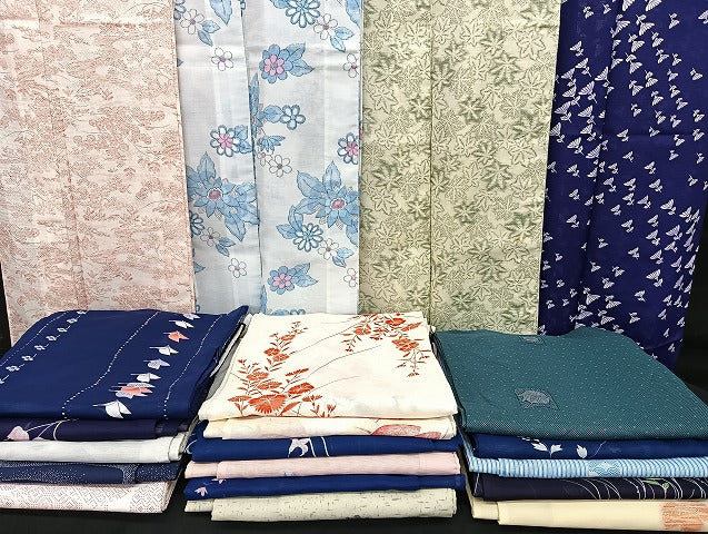 平和屋着物■夏物 小紋 絽 紗 洗える着物 まとめて20点 蝶 松竹梅 花柄 着用可能多数 mmm1427