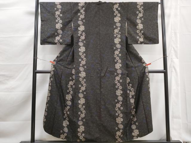 平和屋着物■本場大島紬 割り込み絣 唐草花間道 正絹 逸品 DABJ5511qa