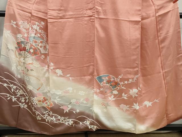 平和屋着物■訪問着 扇面御所車花文 暈し染め 金彩 正絹 逸品 DABJ5506qa
