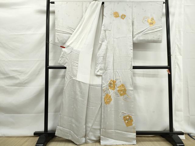 平和屋着物■訪問着 駒刺繍 破れ色紙花文 金彩 正絹 逸品 DABJ5516qa