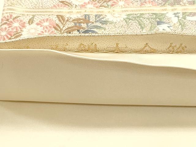 平和屋本店▼六通柄袋帯 唐織 九百錦 遠山花暦 本金箔 正絹 逸品 DABJ6165sf