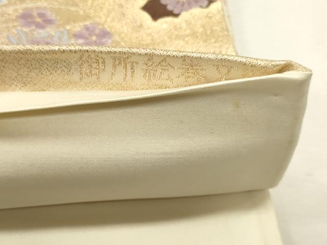 平和屋本店▼六通柄袋帯 九百錦 御所絵巻文 24K本金箔 正絹 逸品 DABJ6200sf