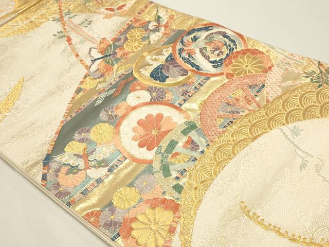 平和屋本店六通柄袋帯 唐織 九百錦 丸紋立波小袖 本金箔 正絹 逸品 DABJ6189sf