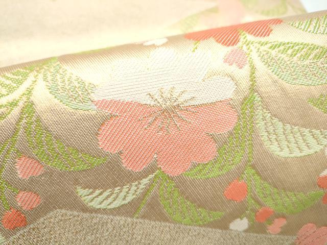 平和屋着物●織物一筋名門 織悦 全通柄 本袋帯 枝垂れ花文 金糸 正絹 逸品 CABL9875hy