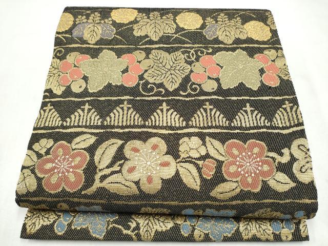 平和屋着物●六通柄袋帯 作家物 辻が花 金糸 正絹 逸品 CABL9923hy
