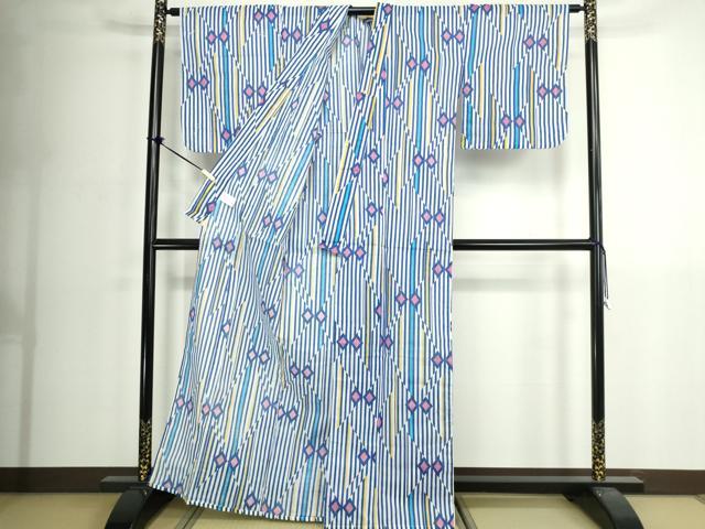 平和屋着物∴夏物 浴衣 菱間道 綿 逸品 DABK1109cd