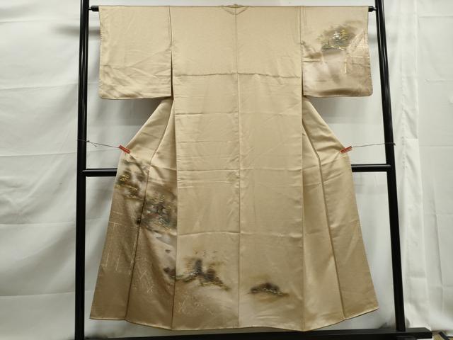 平和屋着物■訪問着 風景花文 暈し染め 金銀彩 正絹 逸品 DABK3081qa
