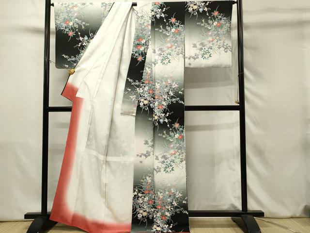 平和屋着物■小紋 草花文 暈し染め 洗える着物 DABJ5646qp