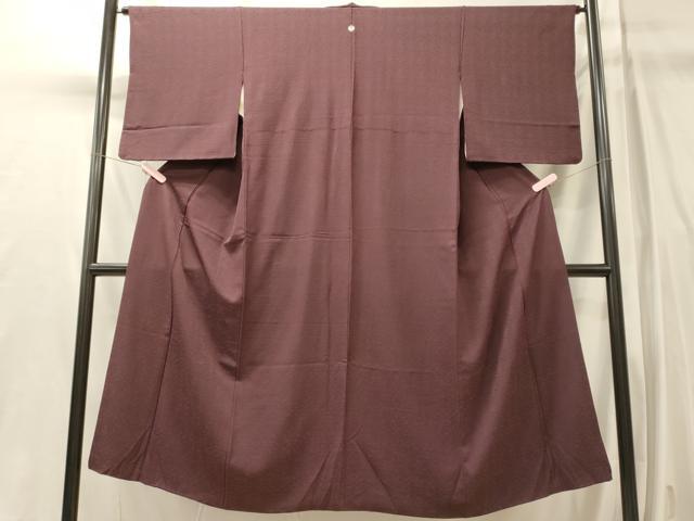 平和屋着物■上質な色無地 立涌花地紋 蒲葡色 正絹 逸品 CABM0845oy