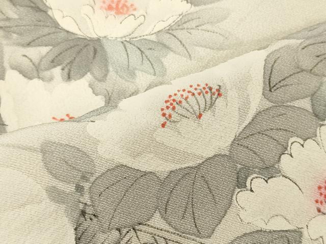 平和屋着物■訪問着 手描き 流水草花文 正絹 逸品 CABM0847oy