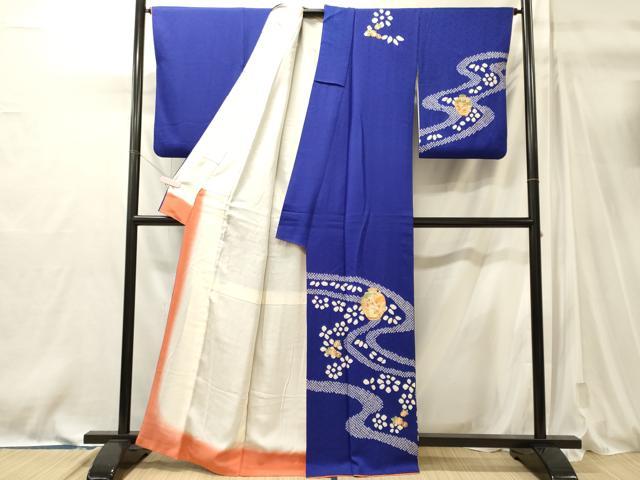 平和屋着物■訪問着 絞り 刺繍 陶器舞花文 正絹 逸品 CABM0886oy