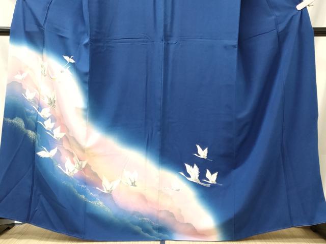 平和屋着物■訪問着 飛鶴文 暈し染め 金銀彩 正絹 逸品 CABM0894oy