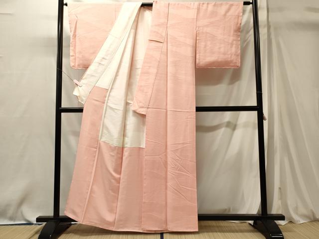 平和屋着物■上質な色無地 吉祥花地紋 虹色 正絹 逸品 未使用 CABM0867oy