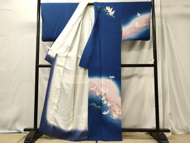 平和屋着物■訪問着 飛鶴文 暈し染め 金銀彩 正絹 逸品 CABM0894oy