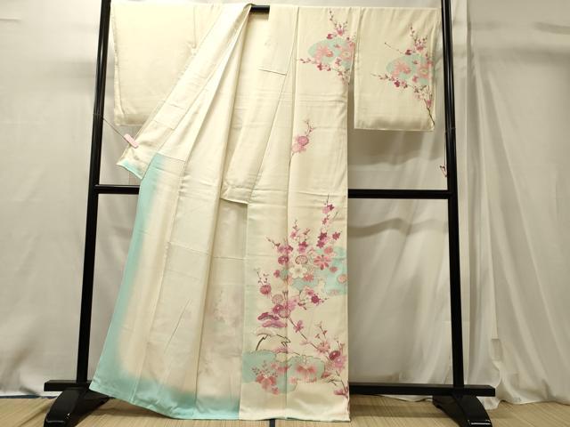平和屋着物■訪問着 駒刺繍 雲取り草花文 金彩 正絹 逸品 未使用 CABM0888oy