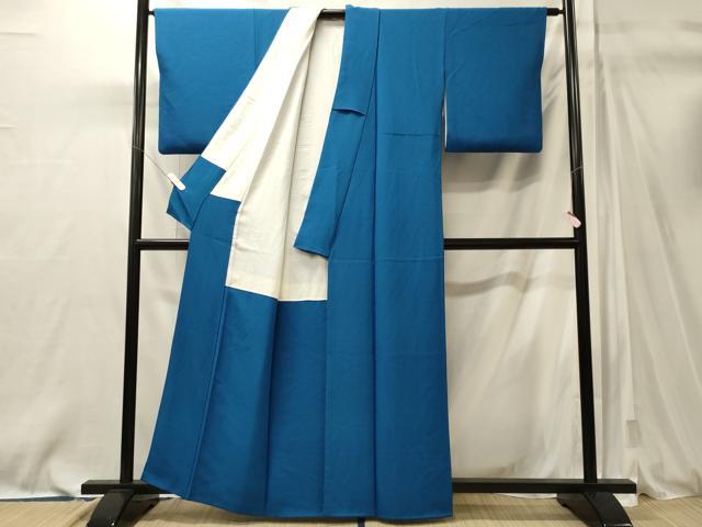 平和屋着物■上質な色無地 紺碧色 正絹 逸品 CABM0876oy
