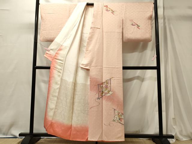 平和屋着物■訪問着 誰が袖花文 暈し染め 金彩 正絹 逸品 CABM0898oy
