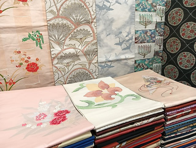 平和屋着物■名古屋帯 まとめて100点 鶴 鴛鴦 花柄 金銀糸 など 着用可能多数 未使用品あり 全て正絹 mmm1473