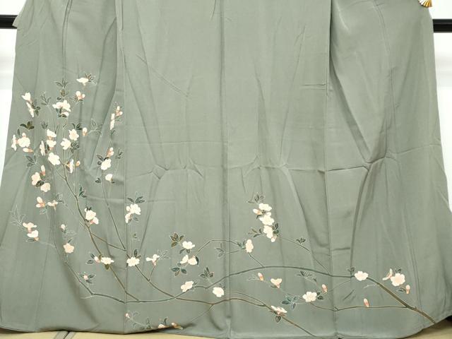 平和屋着物●訪問着 友禅 枝花文 正絹 逸品 DABK0020ud