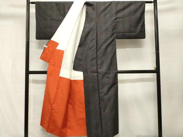 平和屋着物■本場大島紬 亀甲文 正絹 逸品 CABL3959ev
