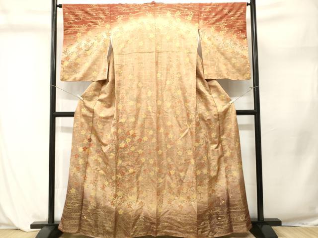平和屋着物■訪問着 刺繍 流水枝垂れ桜文 暈し染め 金彩 やまと誂製 正絹 逸品 CABM1201ev