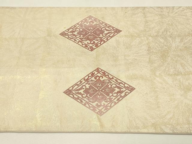 平和屋着物◎中国三大刺繍 相良刺繍 総刺繍 太鼓柄袋帯 花菱文 金糸 正絹 逸品 DABJ5703qp