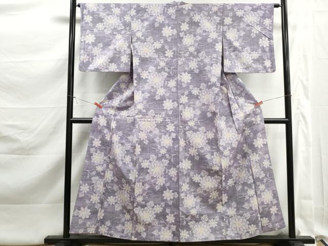 平和屋着物■上質な紬 舞花文 正絹 逸品 DABK3230qa