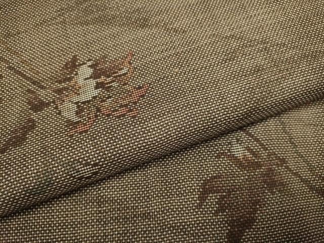 平和屋着物●本場大島紬 9マルキ 草花文 正絹 逸品 DABJ6635du