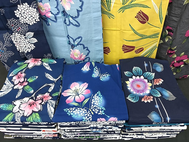 平和屋着物■浴衣 まとめて 45点 蝶 紫陽花 向日葵 花柄 綿紅梅 注ぎ染め など 着用可能多数 未使用品あり mmm1499
