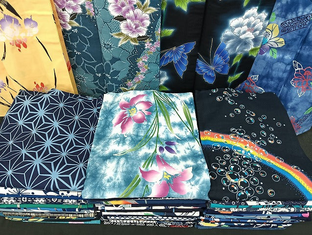 平和屋着物■浴衣 まとめて 45点 蝶 菖蒲 花柄 綿紅梅 ラメ 注ぎ染め 暈し染め 金彩 kansai 山本寛斎 着用可能多数 未使用品あり mmm1500