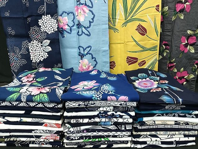 平和屋着物■浴衣 まとめて 45点 蝶 紫陽花 向日葵 花柄 綿紅梅 注ぎ染め など 着用可能多数 未使用品あり mmm1499