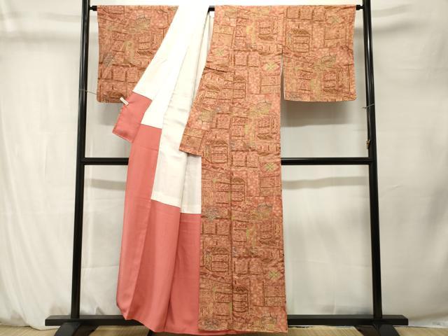 平和屋着物■上質な小紋 風景文 正絹 逸品 CABM1341ev