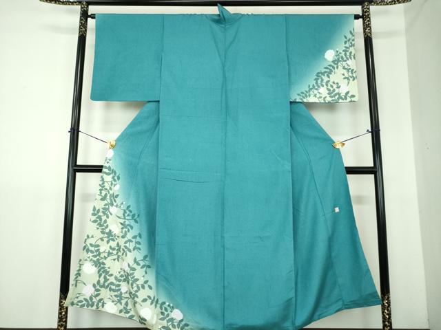 平和屋着物●五月みどりプロデュース 結城紬地 訪問着 花唐草文 金彩 正絹 逸品 DABJ8226ps