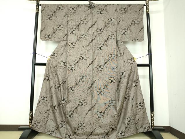 平和屋着物●本場大島紬 9マルキ 枝花文 正絹 逸品 DABJ8228ps
