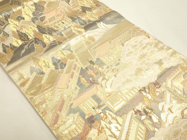 平和屋本店▼六通柄袋帯 愛宕山図 純金二重箔 正絹 逸品 DABJ6312sf
