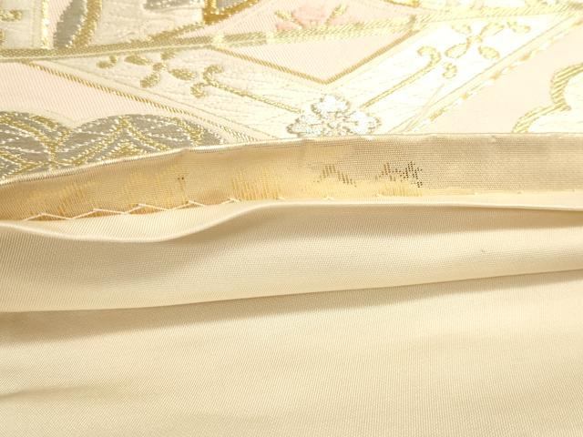 平和屋本店▼六通柄袋帯 花蝶松文 箔錦 純金箔 正絹 逸品 DABJ6303sf