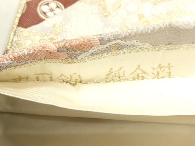 平和屋本店▼六通柄袋帯 唐織 九百錦 花松文 純金箔 正絹 逸品 DABJ6314sf